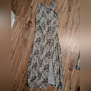 Pact Black and Cream Leaf Print Dress